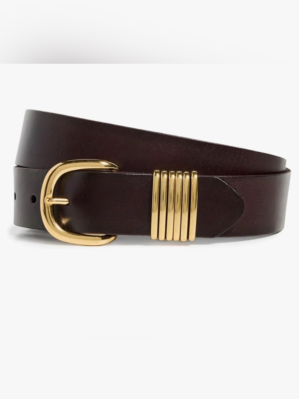 Madewell multikeeper Women's Dark Brown Leather Belt with Gold